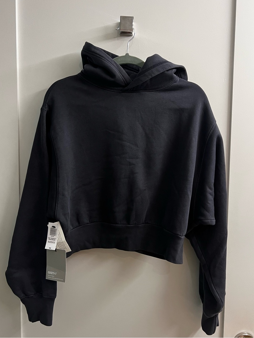 Aritzia TNA Cozy AF Perfect Shrunken Hoodie in GD Periscope!